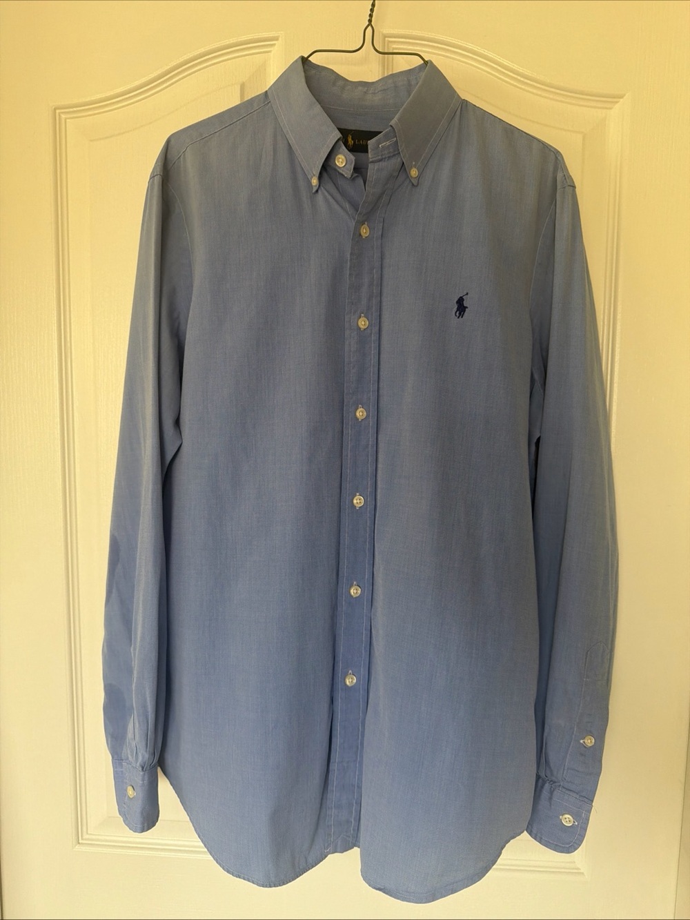 Polo Ralph Lauren Men’s Classic Fit Blue Button Down Shirt Medium 100% Cotton